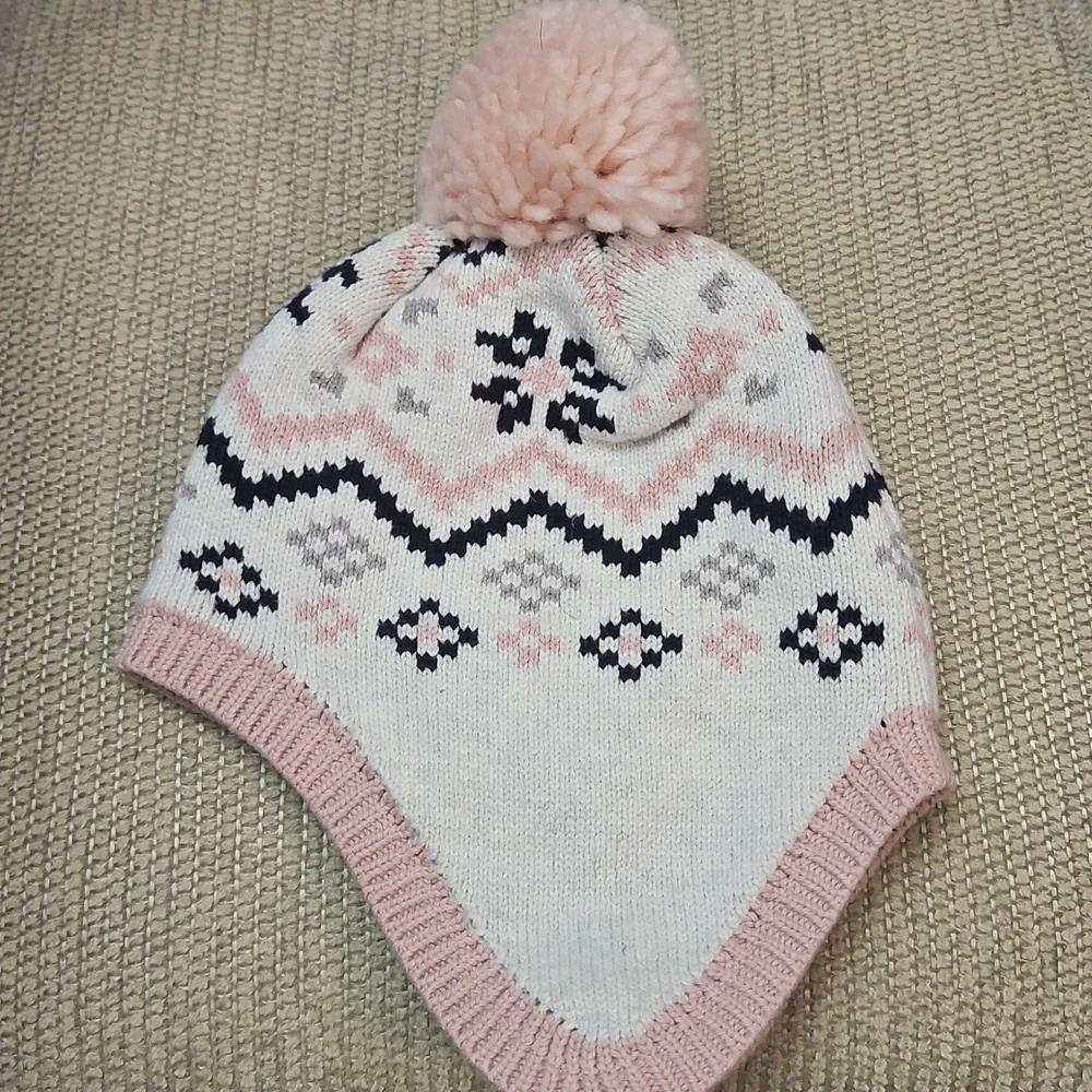 Carter's Fair Isle Trapper Hat Winter Hat NEW Baby Girl 3-9 Mo Pink